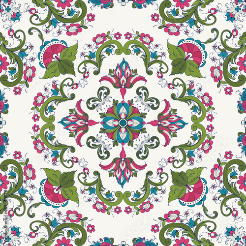 Rosemaling vector pattern 44