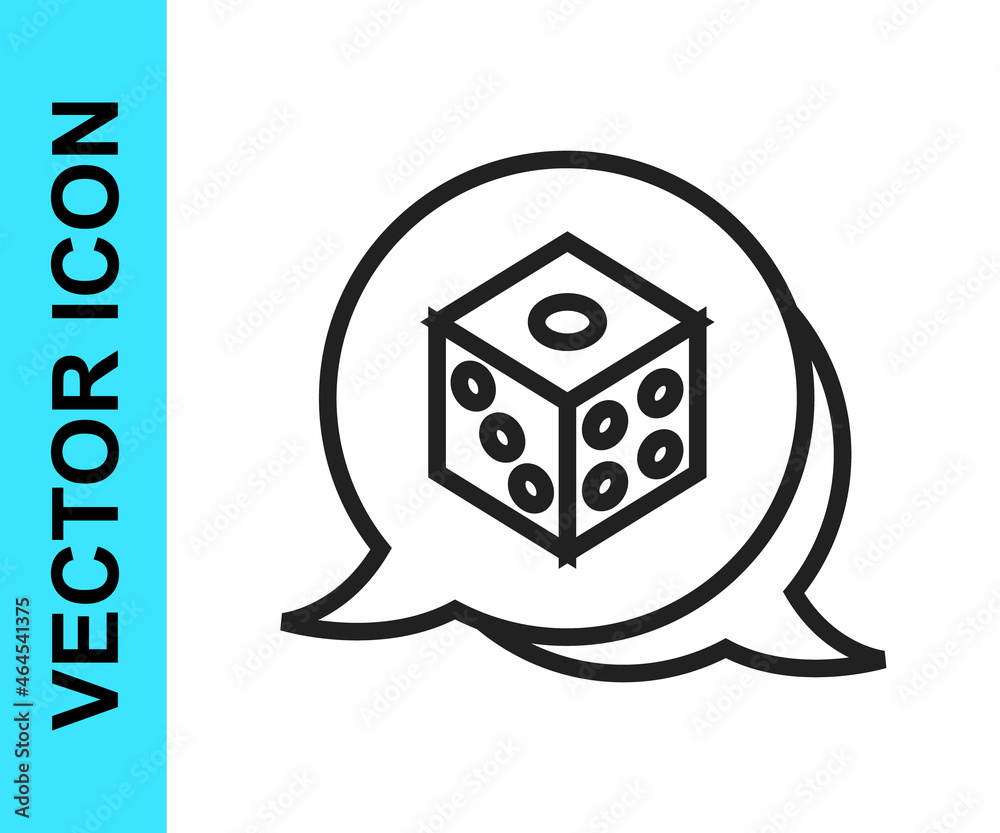 Black line Game dice icon isolated on white background. Casino gambling. Vector Black line Game dice icon isolated on white background. Casino gambling. Vector