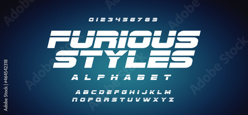 Fast and furious style fonts. Sport, motorcycle, for movie technology, racing logo design. Vector.