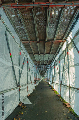 Wallpaper Mural Scaffolding with tarpaulin over footpath Torontodigital.ca