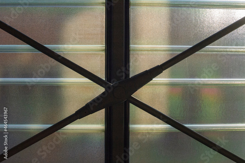 Wallpaper Mural Static reinforcement in a steel structure in front of a U-profile glass facade Torontodigital.ca