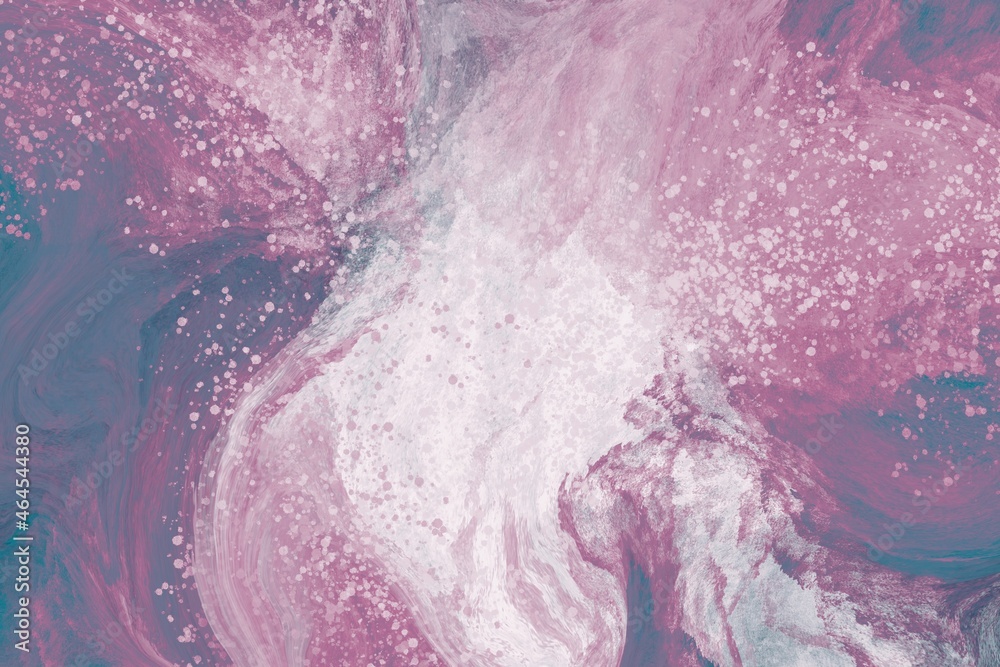 pink violet purple watercolor background, clouds, art with painted water, color stains, paint drops on the liquid surface, fluid art, colorful stream 
