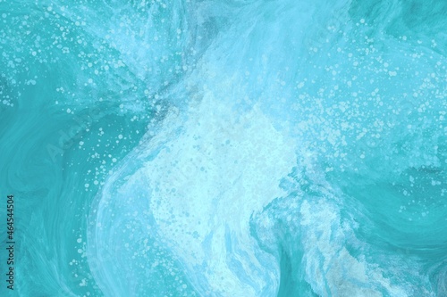 abstract blue background, turquoise water splash, fluid art design 