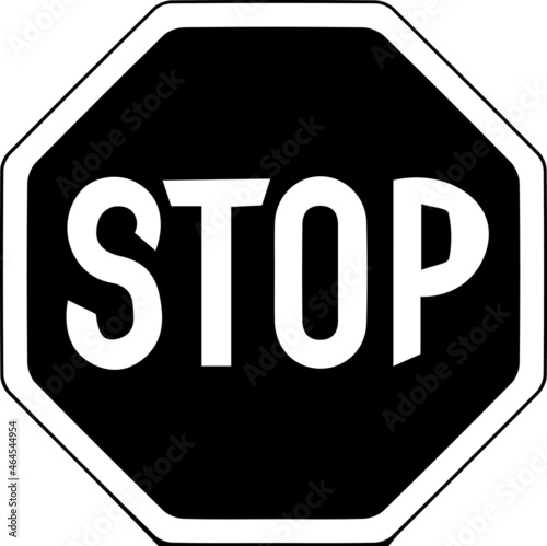 traffic sign symbol for the car to stop black