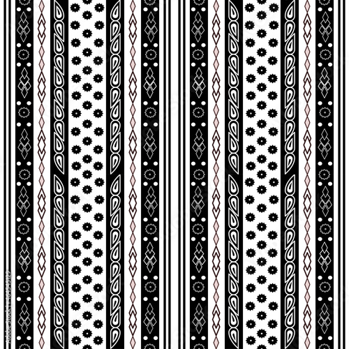 Geometric ethnic pattern seamless design for background or wallpaper. Ikat fabric pattern design concept. indian pattern fabric.black and white color patern.