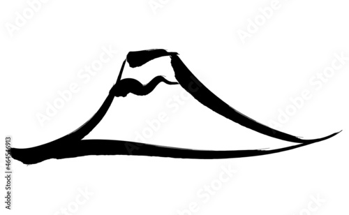 和風なイメージの富士山の線の素材