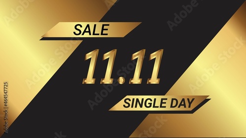 Singles Day sale November 11th with a black and gold theme. photo