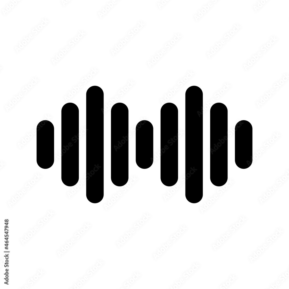 Sound , audio wave or sound wave line art vector icon for music apps and websites
