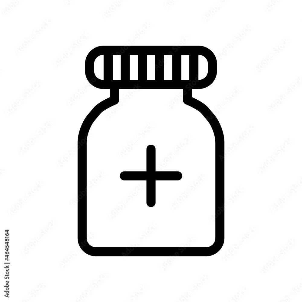 Obraz premium Medical bottle, pills bottle icon on white background