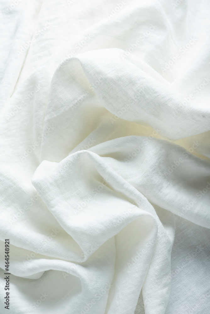 Pure linen fabric in white color Pure linen fabric in white color