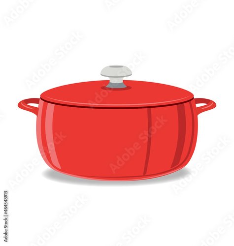 red crock pot roast cooker with lid photo
