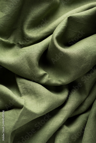 Pure linen fabric in green color