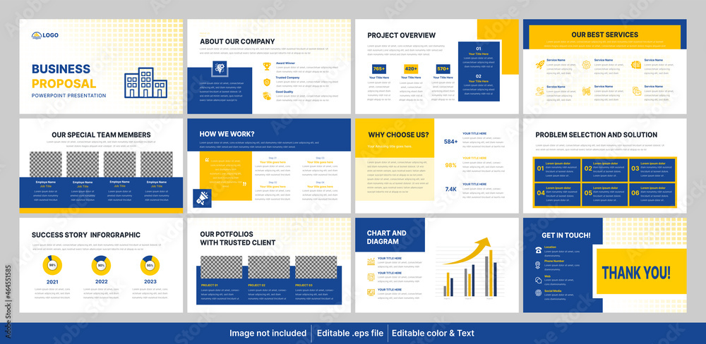 Business proposal PowerPoint template or business proposal presentation design - obrazy, fototapety, plakaty 