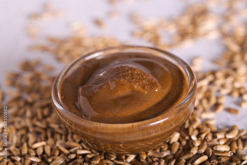 urbech paste of milk thistle is on the table next to the seeds urbech paste of milk thistle is on the table next to the seeds