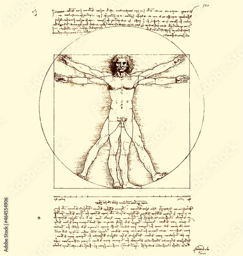 Leonardo Da Vinci Vitruvian Man sketch page