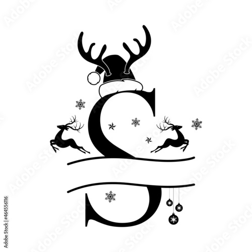 s Christmas Monogram, Christmas Split Letters, Christmas Split Alphabet