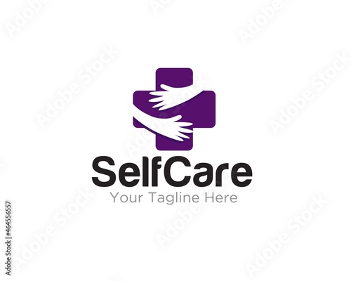 self care plus icon logo health care for medical service
