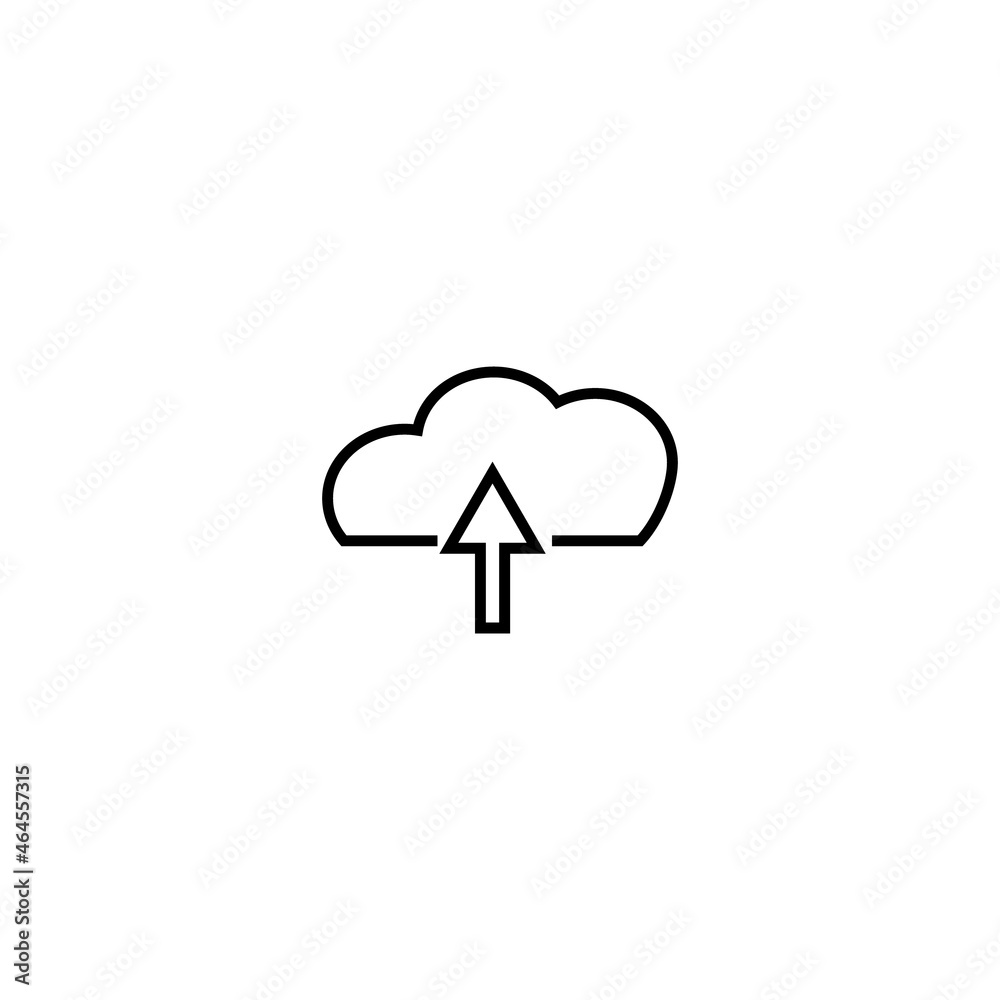 Сomputer technology concept. Modern outline illustration for banners, flyers and web sites. Editable stroke in trendy flat style. Line icon of arrow pointing at cloud as symbol of cloud storage Сomputer technology concept. Modern outline illustration for banners, flyers and web sites. Editable stroke in trendy flat style. Line icon of arrow pointing at cloud as symbol of cloud storage