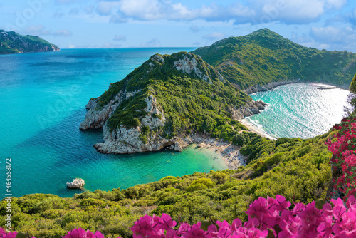 A view of Porto Timoni beach, Corfu, Greece.