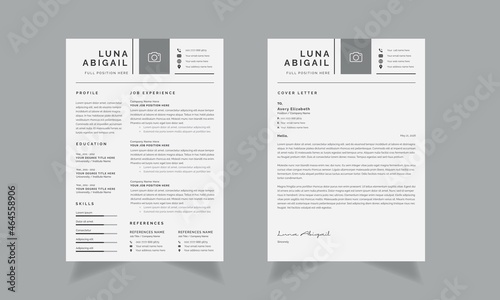 Minimalist Resume Template Vector One Page Resume	