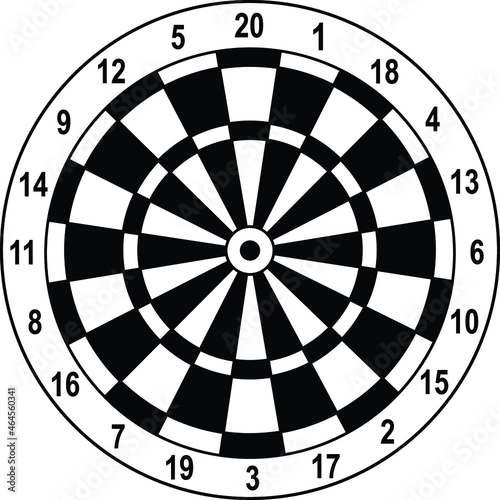 classic dartboard vector with a white background. photo
