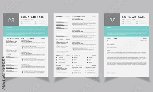 Clean and Professional Resume Layout or  Cover Letter Page Set