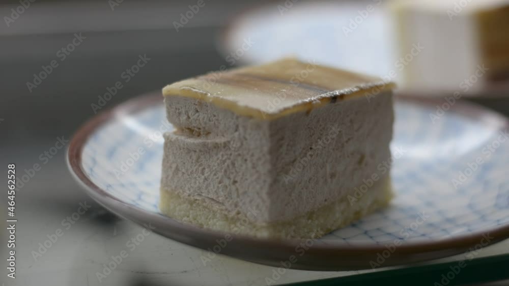 close up view on cake with cream soft focus low light close up view on cake with cream soft focus low light