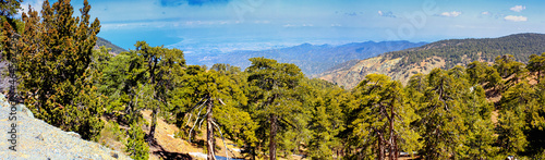 Panoramic view of the Troodos Mountains in the central regions of the island of Cyprus, panorama, Republic of Cyprus © rustamank