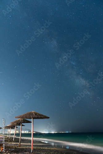 umbrellas and stars on the beach