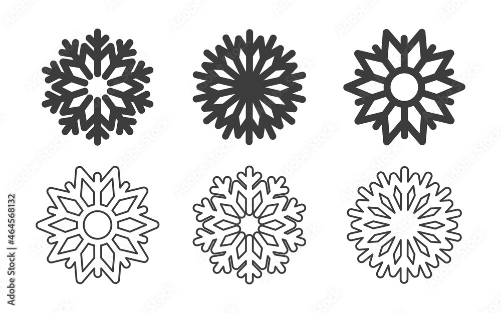 Snowflake icons. Christmas Elements. Modern flat style snowflakes. Vector illustration Snowflake icons. Christmas Elements. Modern flat style snowflakes. Vector illustration