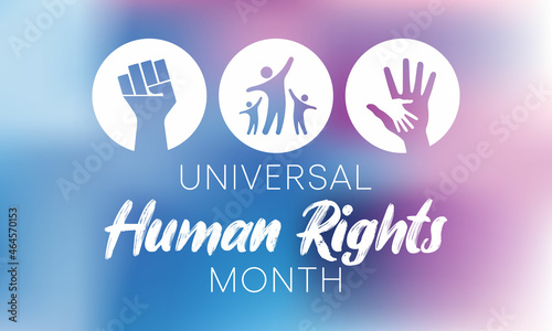 Universal Human Rights month is observed every year in December, a time for people around the world to join together and stand up for the rights and dignity of all individuals. vector illustration