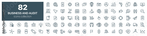 Business and audit line icons collection. Vector illustration eps10