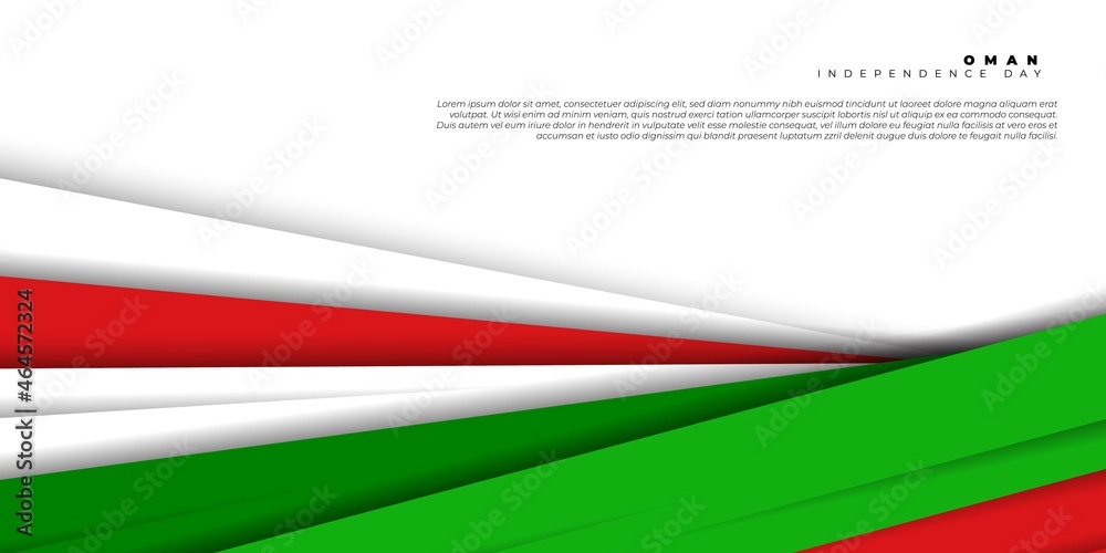 Geometric paper cut background design. Oman Independence day background design.