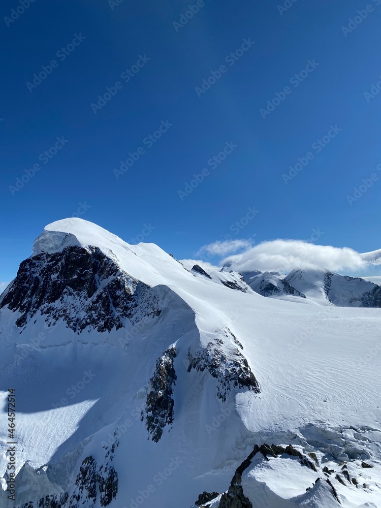 Impressive scenery and stunning views from the Klein Matterhorn viewing platform on the Breithorn.