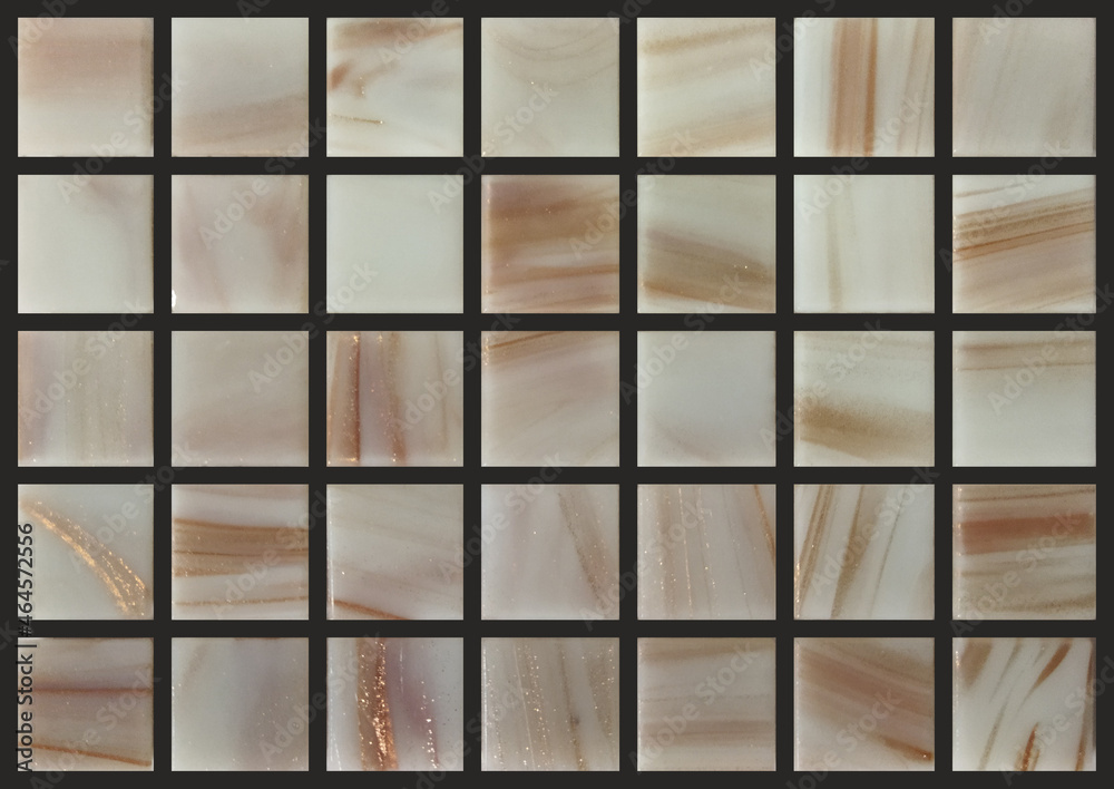 Beige ceramic with brown stripes. An illustration with light, shiny squares.
Beige ceramic with brown stripes. An illustration with light, shiny squares.