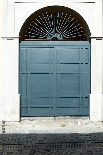 Large iron barred door