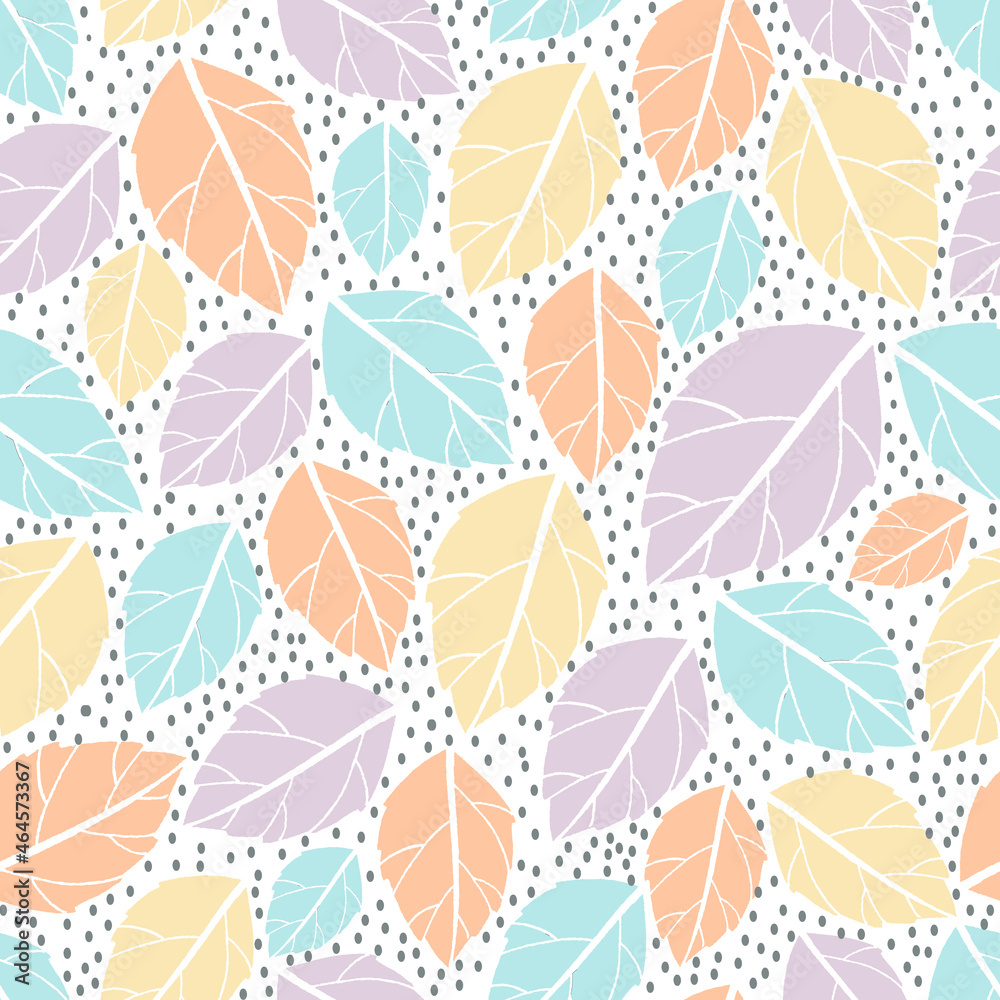 Seamless Pattern leaves, Perfect for wallpaper, gift paper, background,  fabric, scrapbook, greeting cards