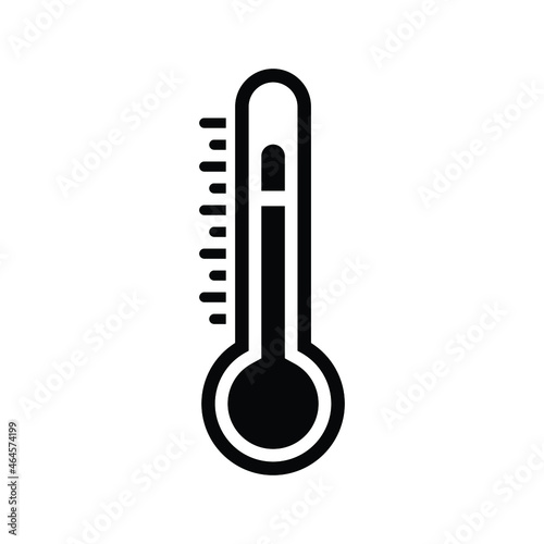 Thermometer, temperature icon. Black vector graphics.