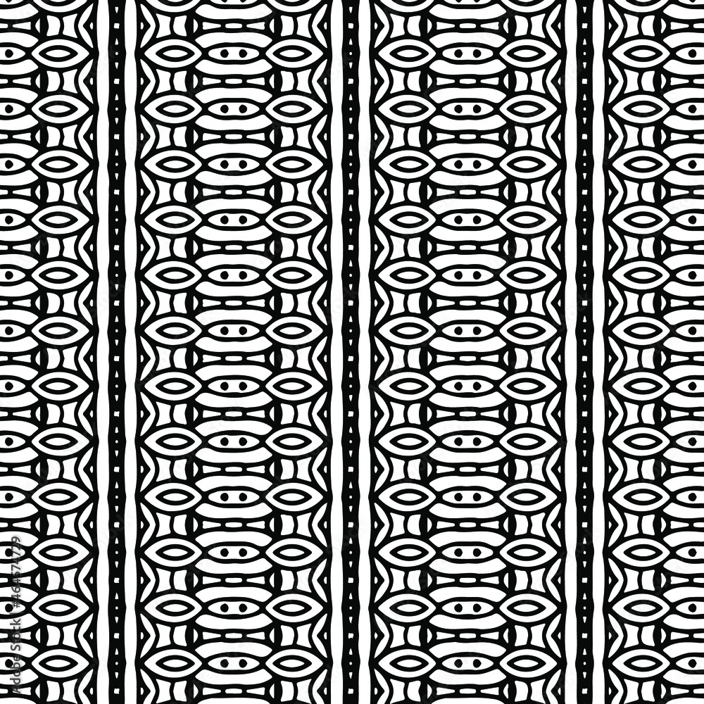 Seamless vector pattern in geometric ornamental style. Black  pattern.
