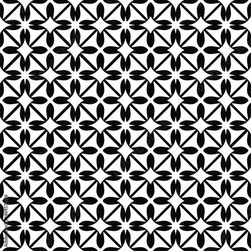 Seamless vector pattern in geometric ornamental style. Black pattern. 