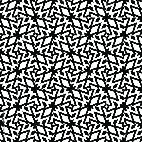 Seamless vector pattern in geometric ornamental style. Black  pattern.