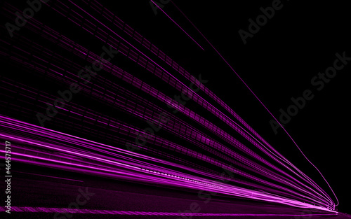 violet lights of cars with night. long exposure
