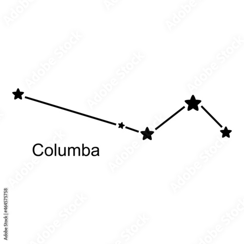 Constellation Columba on white background, vector illustration