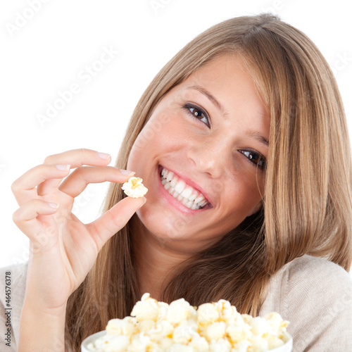 Enjoying popcorn