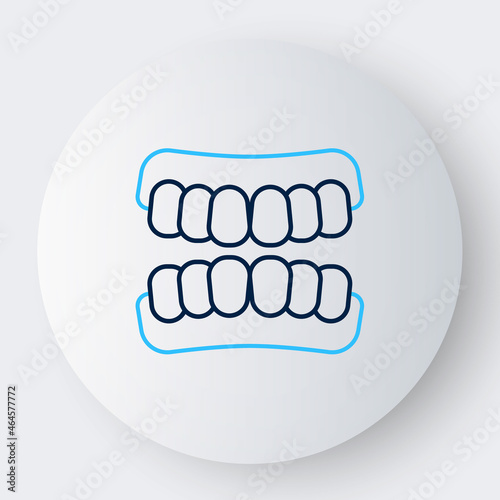 Line Dentures model icon isolated on white background. Teeth of the upper jaw. Dental concept. Colorful outline concept. Vector