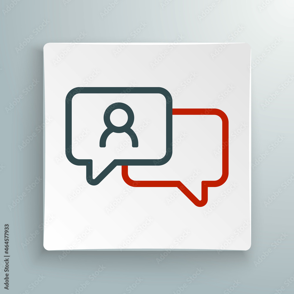 Line Speech bubble chat icon isolated on white background. Message icon. Communication or comment chat symbol. Colorful outline concept. Vector Line Speech bubble chat icon isolated on white background. Message icon. Communication or comment chat symbol. Colorful outline concept. Vector