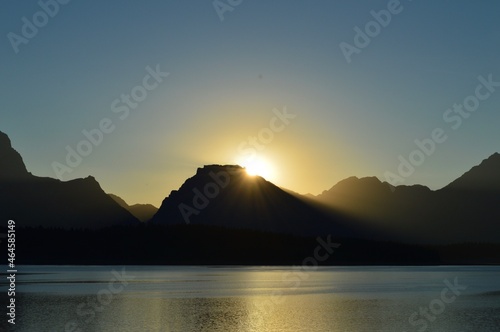 Grand Teton sunset over the mountain range