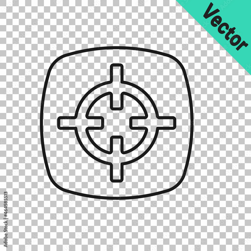Black line Target sport icon isolated on transparent background. Clean target with numbers for shooting range or shooting. Vector Black line Target sport icon isolated on transparent background. Clean target with numbers for shooting range or shooting. Vector