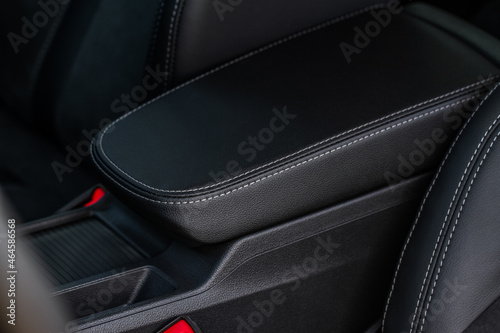 Armrest in the car for driver. Car armrest
