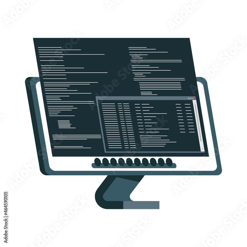 desktop with programming code